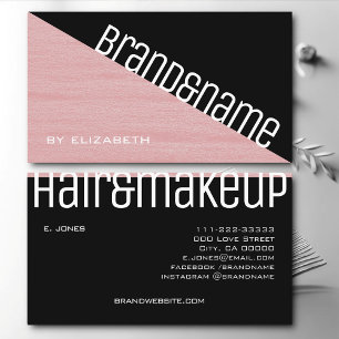 Rose and Black Pastel Pink Texture Modern Triangle Business Card