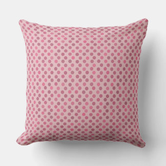 rose and blush polka dots throw pillow
