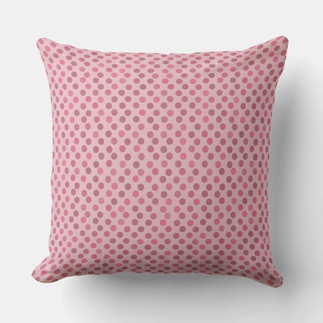 rose and blush polka dots throw pillow (Front)