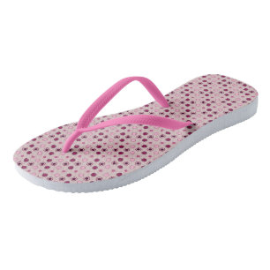 Rose and Burgundy Dots Flip Flops