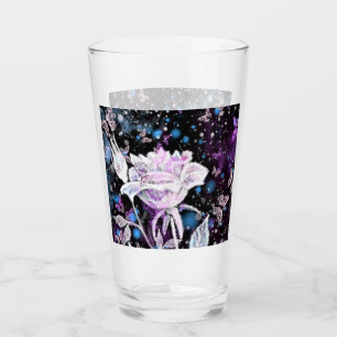 Rose and Butterflies Glass