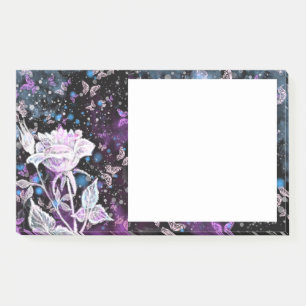Rose and Butterflies Post it Notes