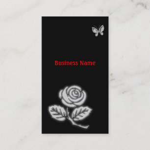 Rose and butterfly business card