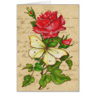 Rose and Butterfly Note