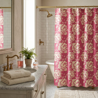Rose and Cream Peony Toile - French Country Decor