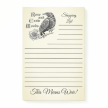 Rose and Crow Woods Post-It Notes