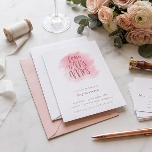 Rose and Gold Ms to Mrs Calligraphy Bridal Shower Invitation