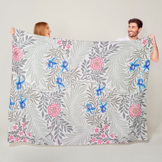 Rose and Larkspur, William Morris Fleece Blanket (In Situ)