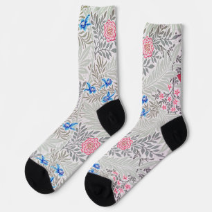 Rose and Larkspur, William Morris Socks