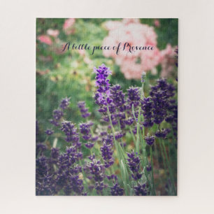 Rose and lavender blossom from Provence garden Jigsaw Puzzle