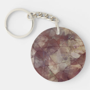 Rose and Lavender Brown Marble Keychain