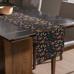 Rose and Leaves Pattern Long Table Runner