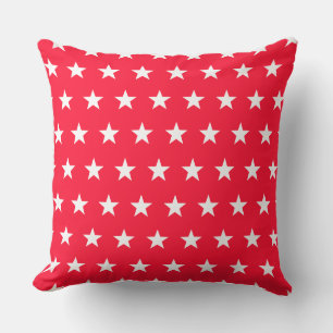 Rose and Pink with White Stars Throw Pillow