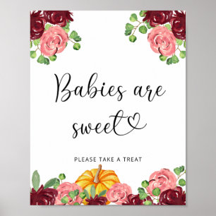 Rose and red little pumpkin babies are sweat poste poster