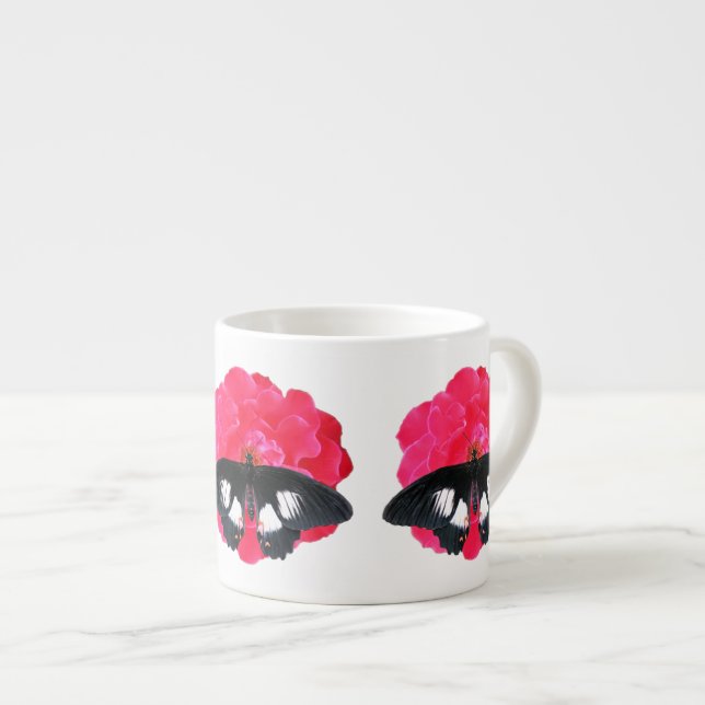 Rose and Swallowtail Espresso Cup (Front Right)