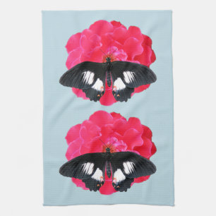 Rose and Swallowtail Kitchen Towel