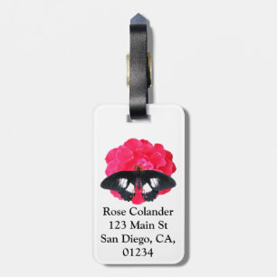 Rose and Swallowtail Luggage Tag