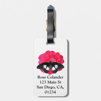 Rose and Swallowtail Luggage Tag