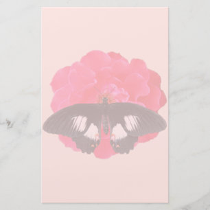 Rose and Swallowtail Stationery