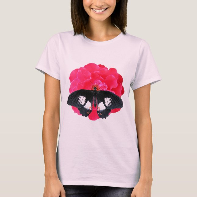 Rose and Swallowtail T-Shirt (Front)