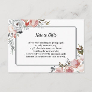 Rose and Thistle Watercolor Floral Gift Guide Card