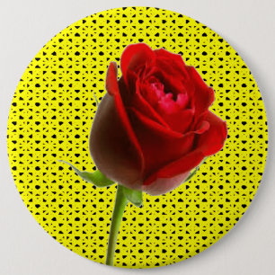 Rose and Yellow 6 Inch Round Button