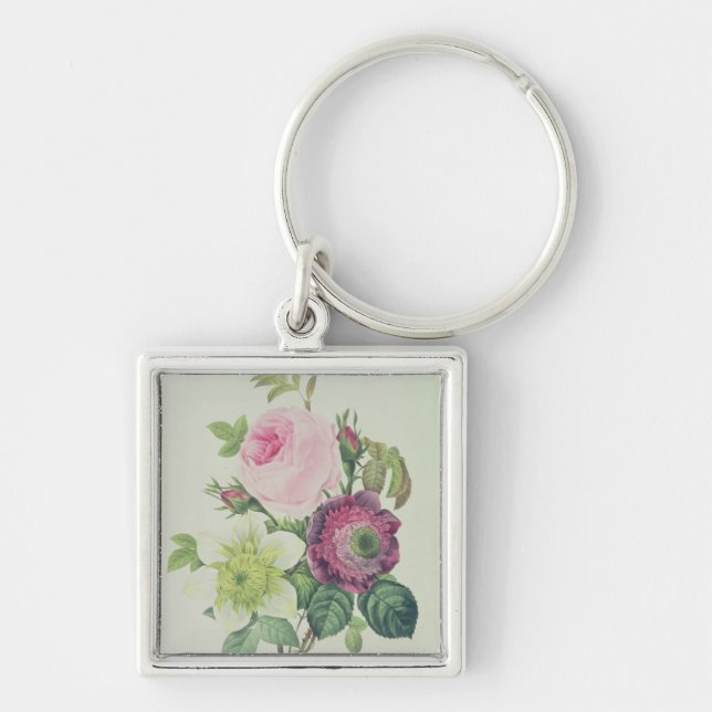 Rose, anemone and Clematide Keychain (Front)