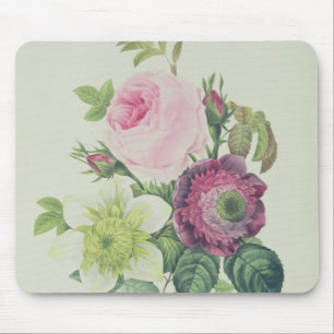 Rose, anemone and Clematide Mouse Pad