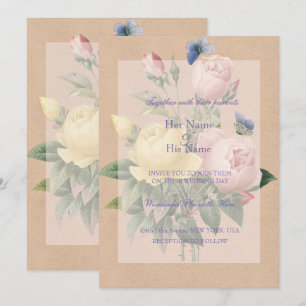 Rose anglais Garden Wedding Invitation