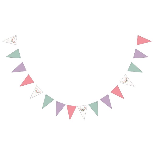 Rose Antlers & Party Garland Birthday Decor Bunting Flags (All)