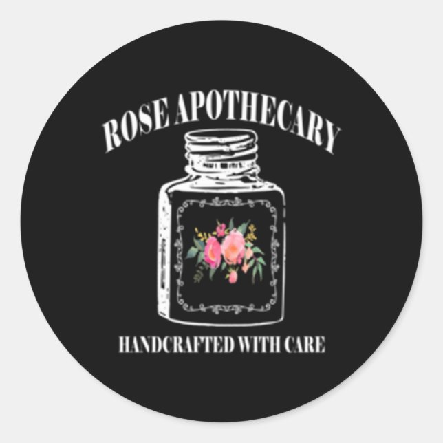 Rose-Apothecary Handcrafted With Care Classic Round Sticker (Front)