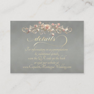 Rose Arc Border, QR Code - Sage Enclosure Card