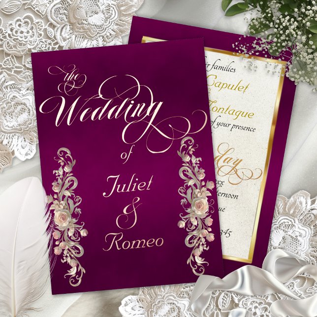 Rose Arc Borders & Calligraphy - Plum (Creator Uploaded)