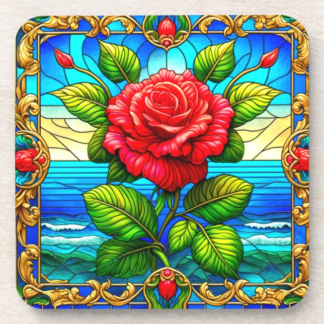 Rose Art Coaster (Front)