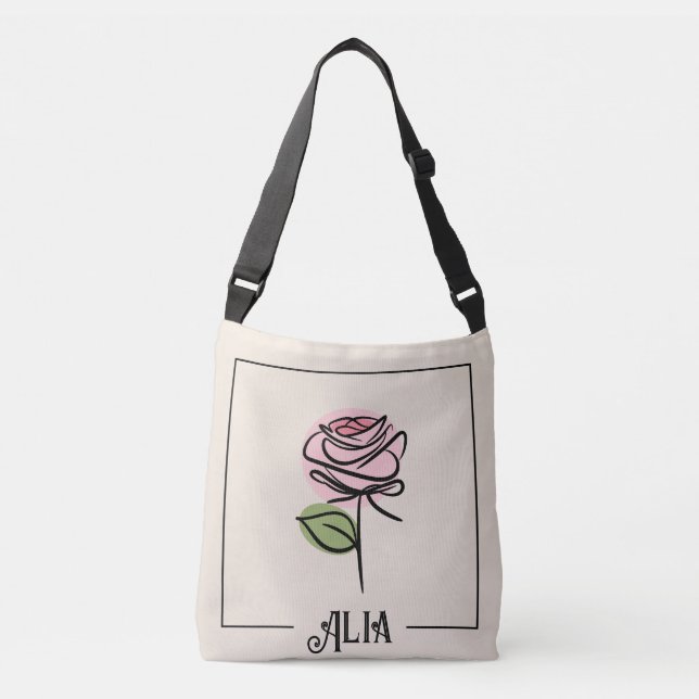 Rose Art Crossbody Bag (Front)