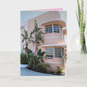 ROSE ART DÉCO MIAMI BEACH CLASSY CARTE D'ANNIVERSA