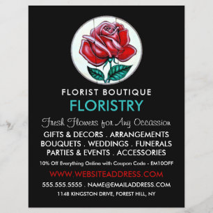 Rose Art, Florist, Floristry Advertising Flyer