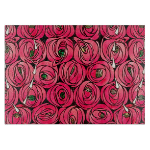 Rose Art Nouveau Rennie Macintosh Graphic Cutting Board