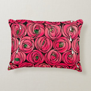 Rose Art Nouveau Rennie Macintosh Graphic Decorative Pillow
