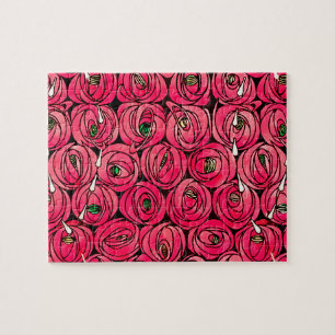 Rose Art Nouveau Rennie Macintosh Graphic Jigsaw Puzzle