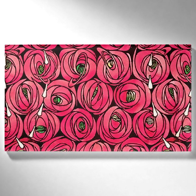 Rose Art Nouveau Rennie Macintosh Graphic Name Tag (Front)