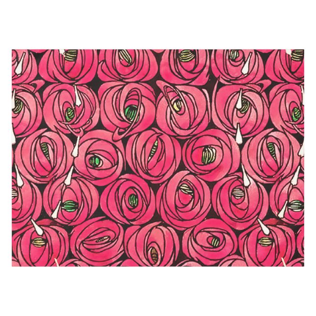 Rose Art Nouveau Rennie Macintosh Graphic Tablecloth (Front (Horizontal))