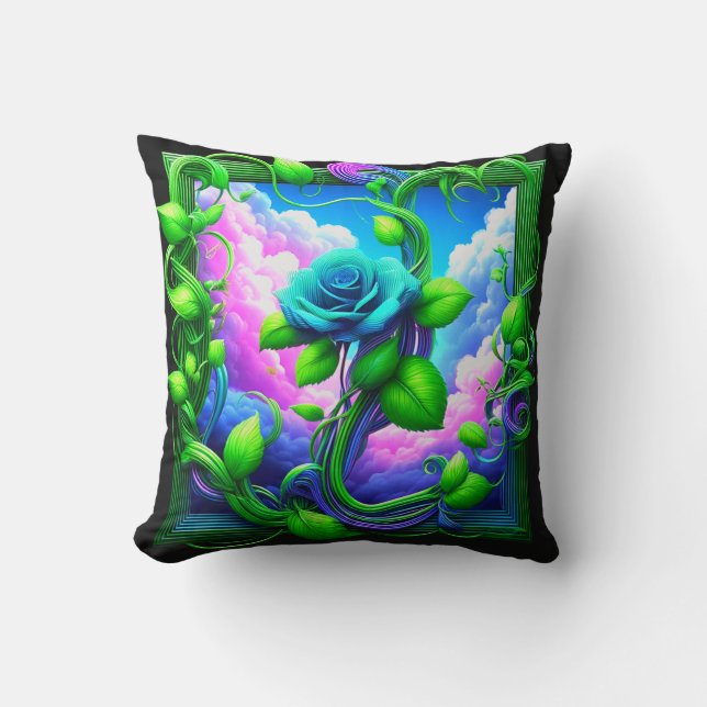 Rose Art Throw Pillow (Front)