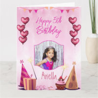 Rose avec ballons anniversaire de enfant carte pho