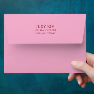 ROSE AVEC ENVELOPPE CLASSIQUE TEXTE BOURGOGNE ÉLÉ