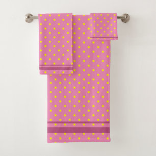 Rose Avec Pois Jaunes Et Grandes Pink