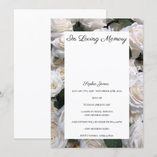 Rose Background Funeral Invitation