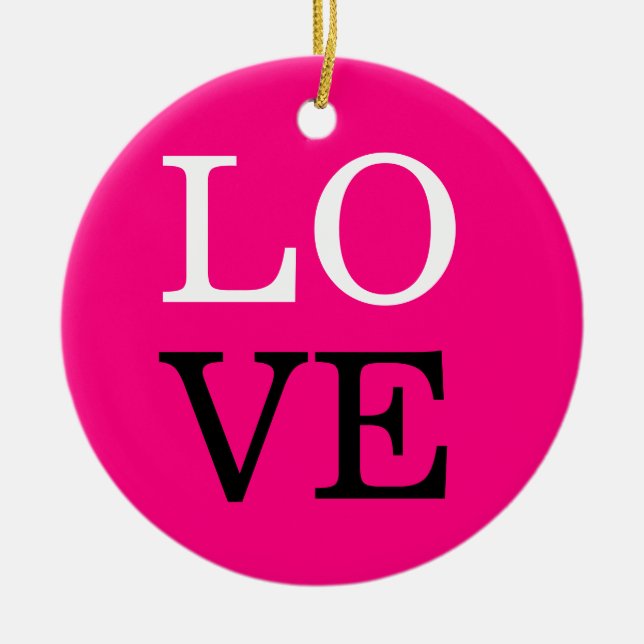 Rose Background Love Wedding Ceramic Ornament (Front)