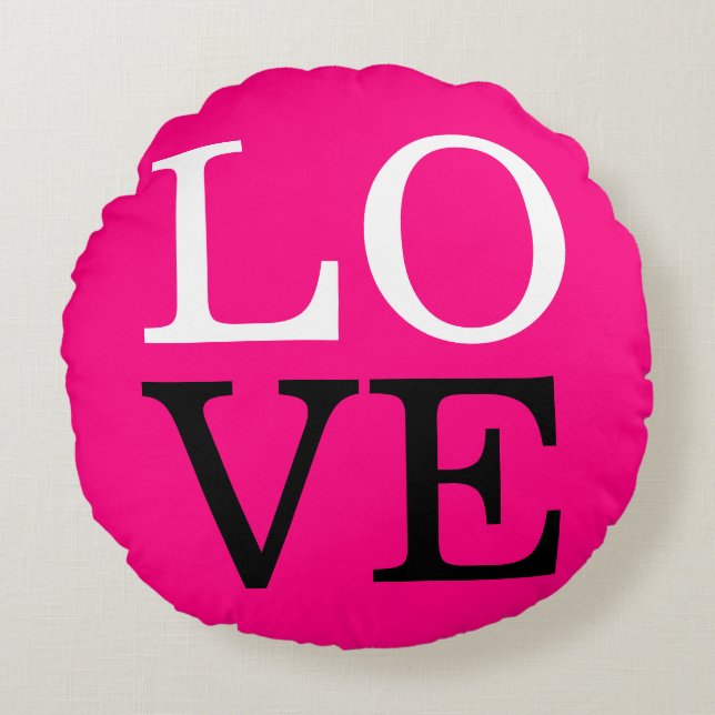 Rose Background Love Wedding Round Pillow (Front)