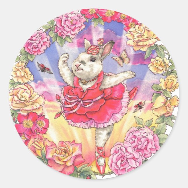 Rose Ballerina Bunny Stickers (Front)